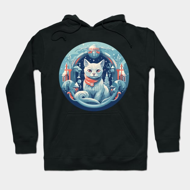 Russian Blue Cat Xmas, Love Cats Hoodie by dukito